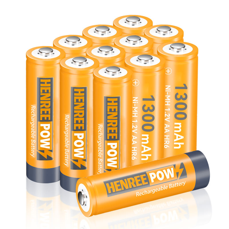 Henreepow 1.2V 1300maH AA Ni-MM zaryadlanuvchi batareyalar