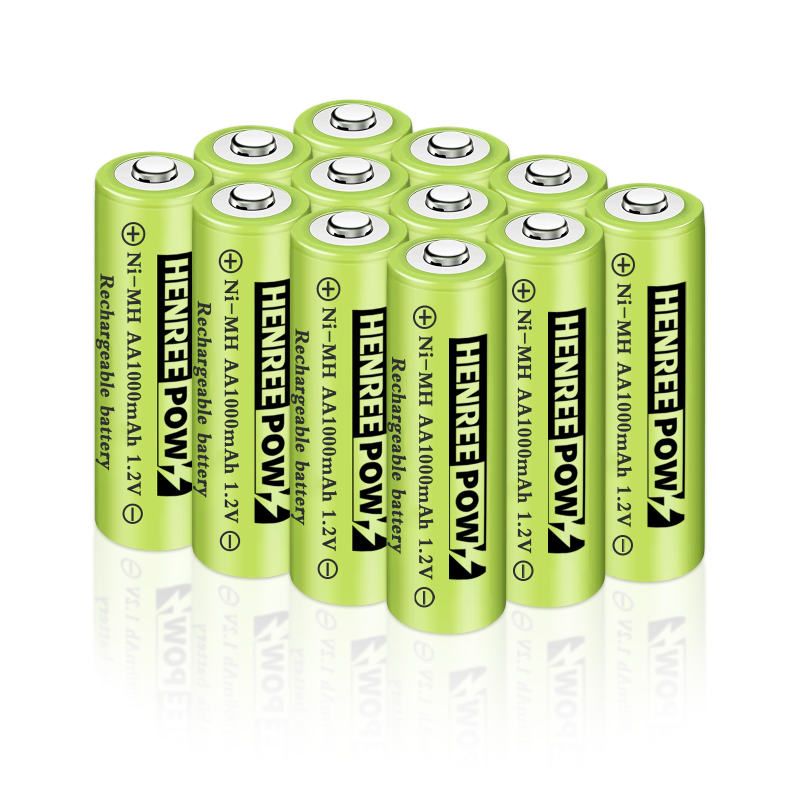 Henreepow 1.2v 600maH AA Ni-MM zaryadlanuvchi batareyalar