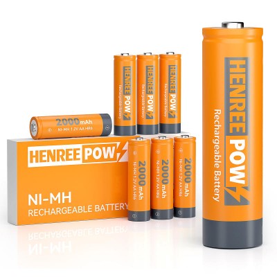 HenrereePow AA 2000maH 1.2V Yuqori quvvatni zaryadlovchi batareya