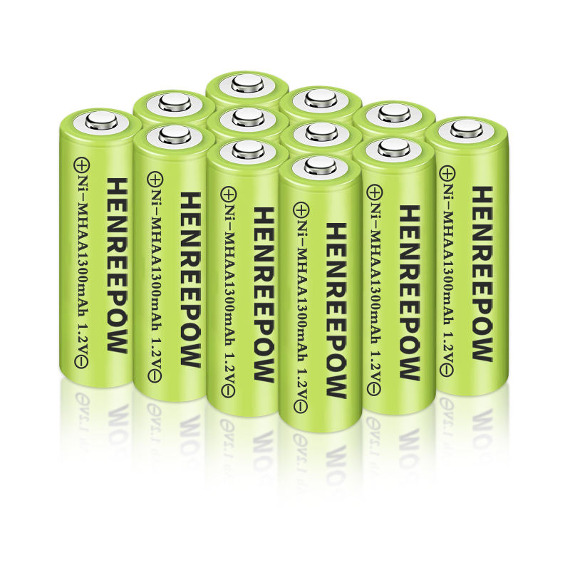 Henreepow 1.2V 1300maH AA Ni-MM zaryadlanuvchi batareyalar