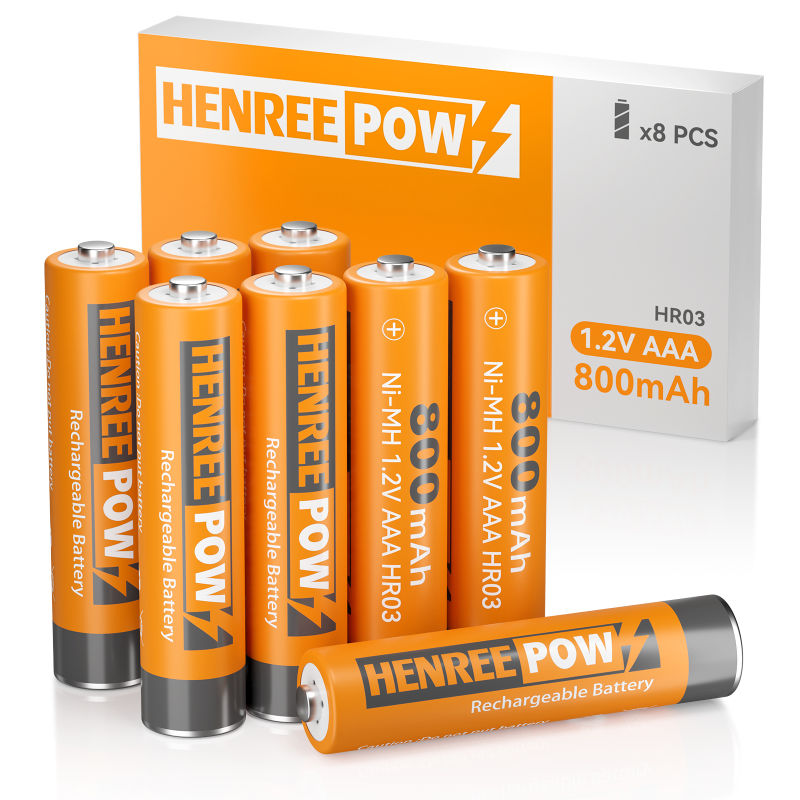 HenrereePow AAA 800MAH 1.2V Yuqori quvvatli zaryadlanuvchi batareya